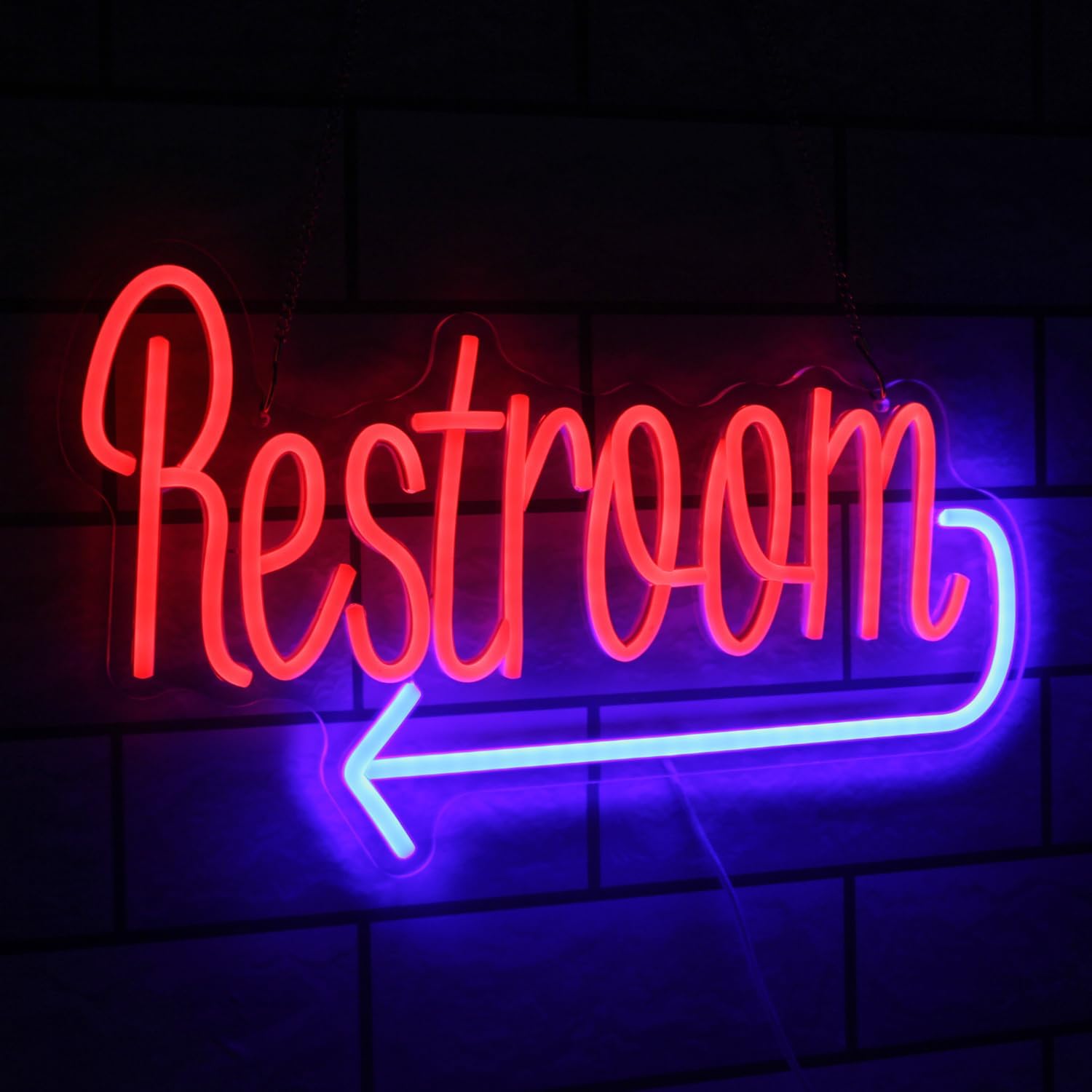 Restaurant Lighting Decoration - Enseigne au néon Dominroom pour toilettes,