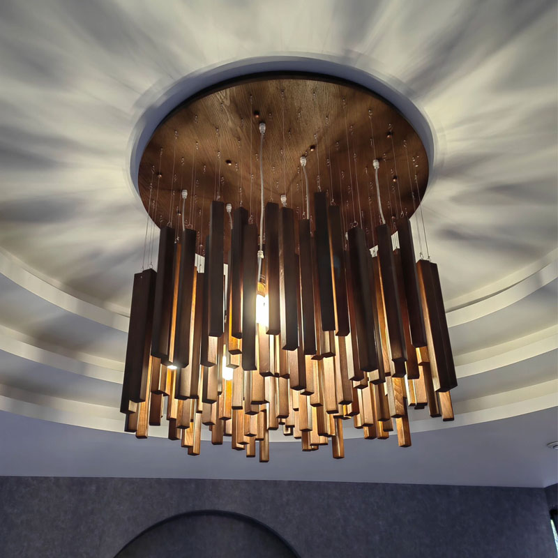 Restaurant Lighting Decoration - Plafonnier en bois pour restaurant, lustre