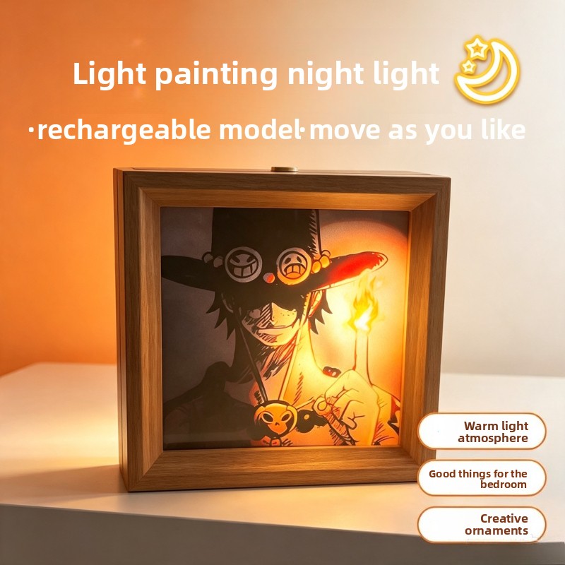 Lighting Decor Photos - Affiche lumineuse One Piece style anime,