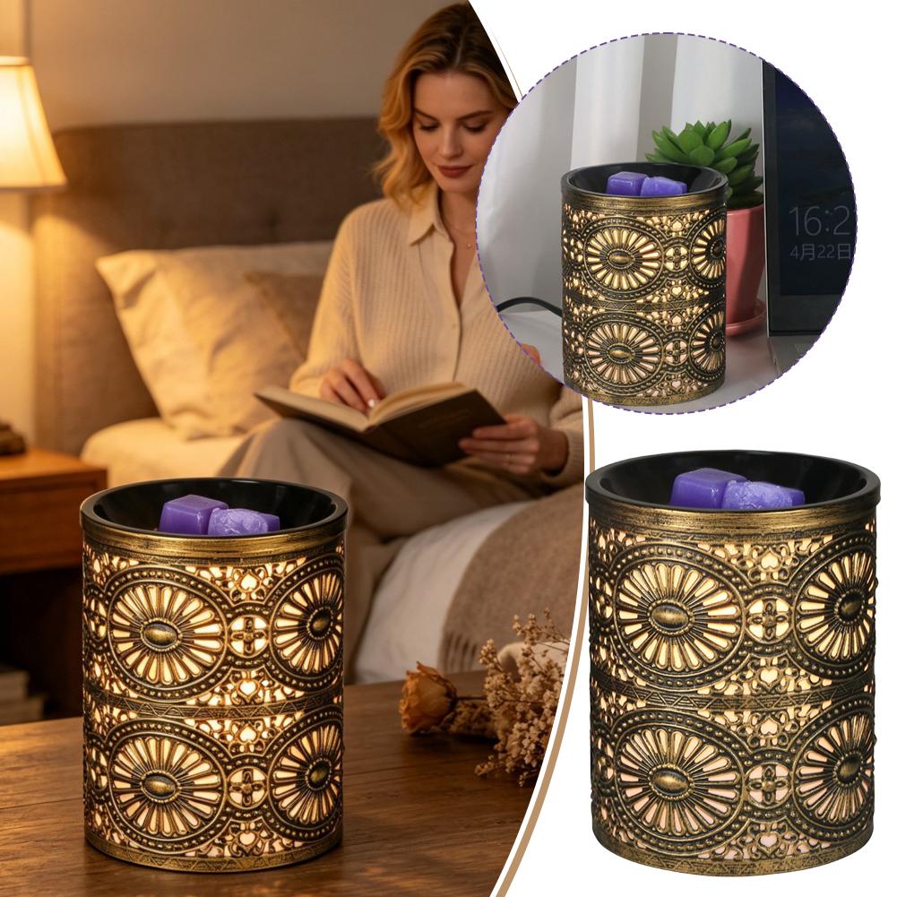 Lightings Decoration - Nouvelle Veilleuse Parfumée Dorée Géométrique en