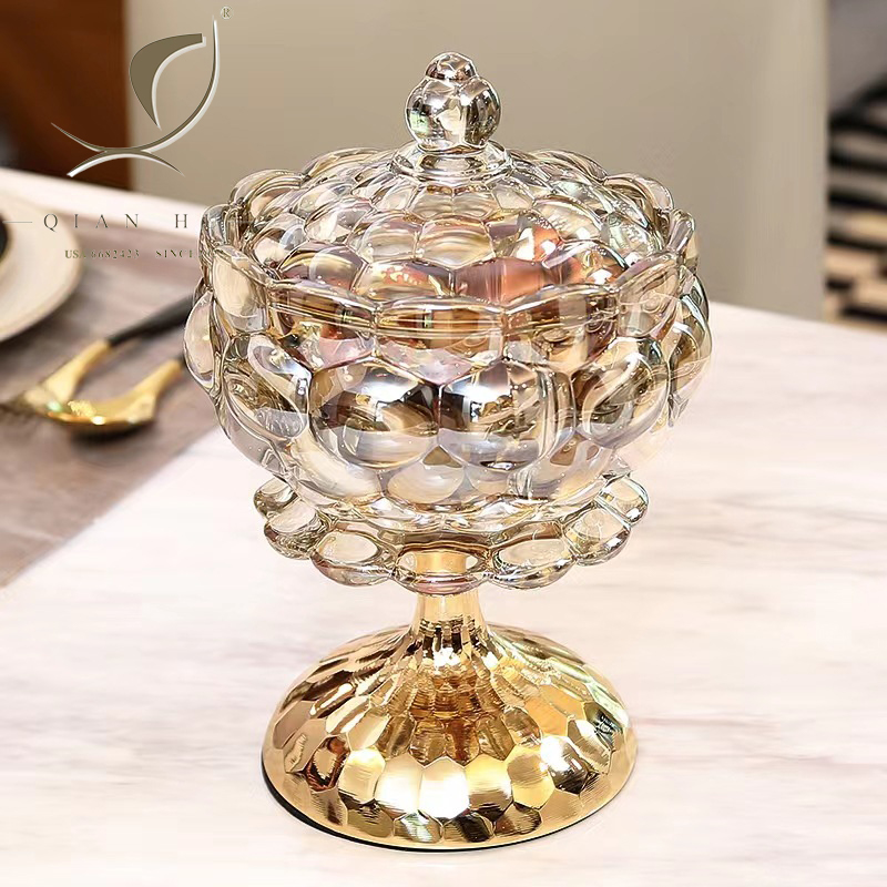 Pot à bonbons en verre et méta - Home Decor Lighting Wholesale avis et prix